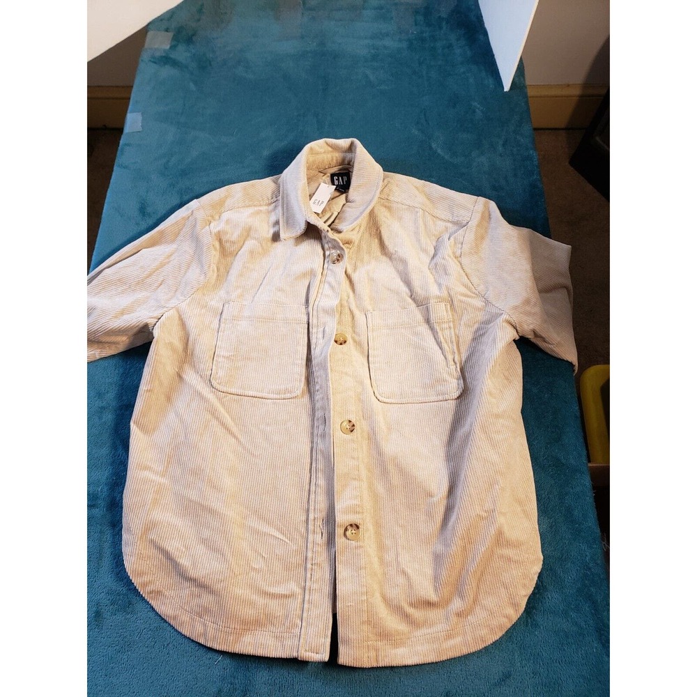 Gap Top Shirt Womens Long Sleeve Shacket Sz Medium Petite Corduroy Ladies NWT